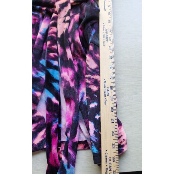 Robe=Juicy By Juicy Couture-Tie Dye-Large Back Reflective-Black-Pink-Short-MED - Picture 13 of 14